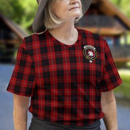 ScotsTee Shop Scottish Cunningham Clan Crest Tartan T Shirt for Family Tartan Matching Family T Shirts