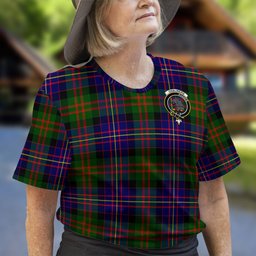 ScotsTee Shop Scottish Chalmers Modern Clan Crest Tartan T Shirt for Family Tartan Matching Family T Shirts
