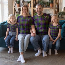 ScotsTee Shop Scottish Dalrymple Clan Crest Tartan T Shirt for Family Tartan Matching Family T Shirts