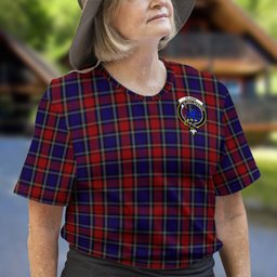 ScotsTee Shop Scottish Clark (Lion) Red Clan Crest Tartan T Shirt for Family Tartan Matching Family T Shirts