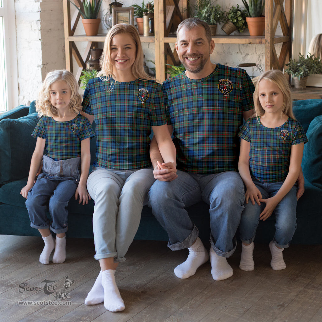 ScotsTee Shop Scottish Colquhoun Ancient Clan Crest Tartan T Shirt for Family Tartan Matching Family T Shirts