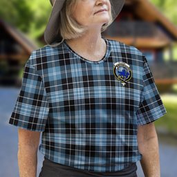 ScotsTee Shop Scottish Clark (Lion) Ancient Clan Crest Tartan T Shirt for Family Tartan Matching Family T Shirts