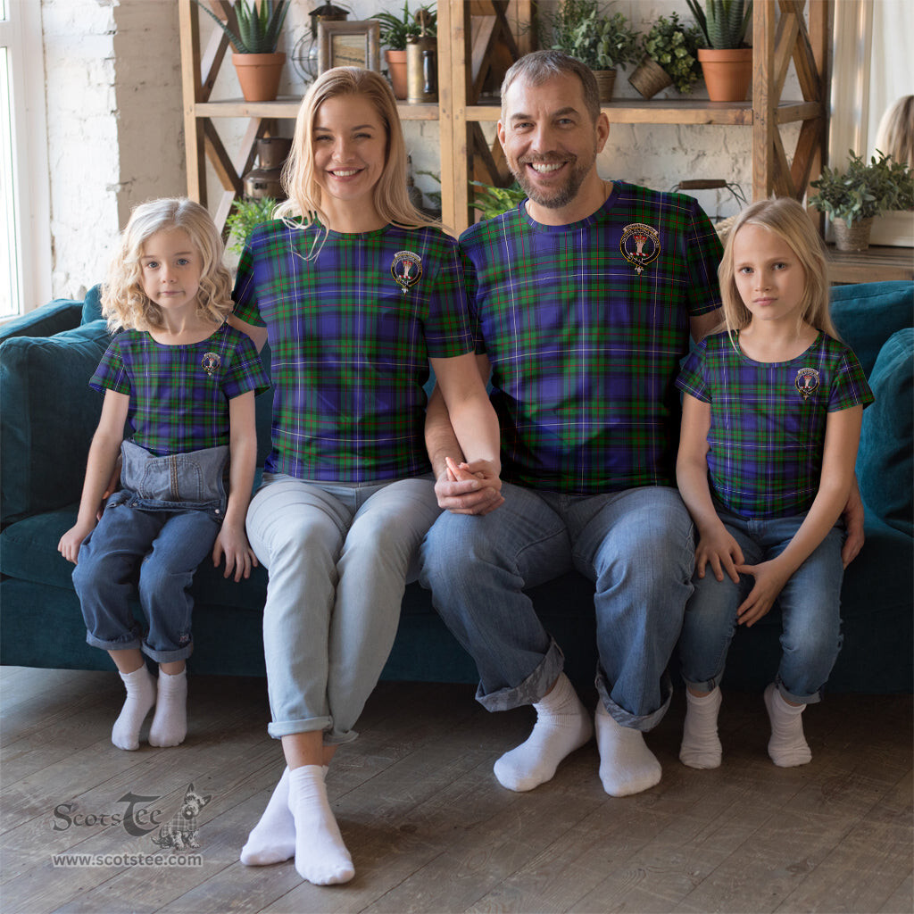 ScotsTee Shop Scottish Donnachaidh Clan Crest Tartan T Shirt for Family Tartan Matching Family T Shirts