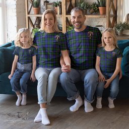 ScotsTee Shop Scottish Donnachaidh Clan Crest Tartan T Shirt for Family Tartan Matching Family T Shirts