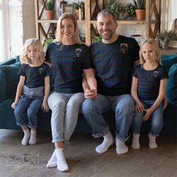 ScotsTee Shop Scottish Davidson Modern Clan Crest Tartan T Shirt for Family Tartan Matching Family T Shirts