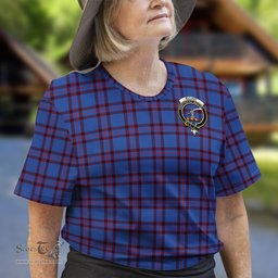 ScotsTee Shop Scottish Elliot Modern Clan Crest Tartan T Shirt for Family Tartan Matching Family T Shirts