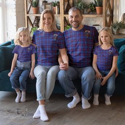 ScotsTee Shop Scottish Elliot Modern Clan Crest Tartan T Shirt for Family Tartan Matching Family T Shirts