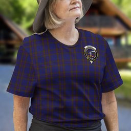 ScotsTee Shop Scottish Elliot Clan Crest Tartan T Shirt for Family Tartan Matching Family T Shirts