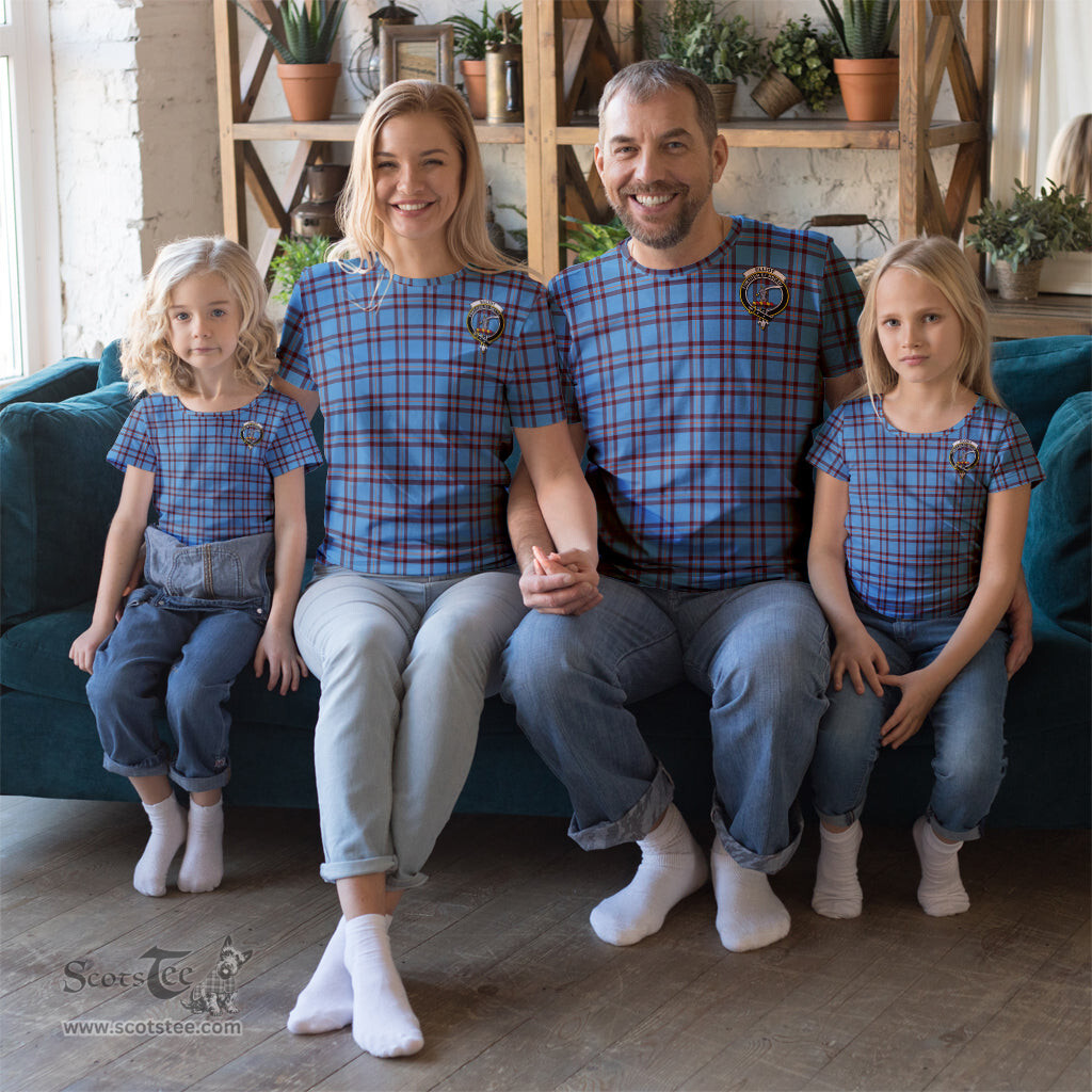 ScotsTee Shop Scottish Elliot Ancient Clan Crest Tartan T Shirt for Family Tartan Matching Family T Shirts