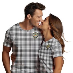 ScotsTee Shop Scottish Douglas Grey Modern Clan Crest Tartan T Shirt for Family Tartan Matching Family T Shirts