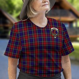 ScotsTee Shop Scottish Clark Red Clan Crest Tartan T Shirt for Family Tartan Matching Family T Shirts