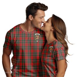 ScotsTee Shop Scottish Drummond Ancient Clan Crest Tartan T Shirt for Family Tartan Matching Family T Shirts