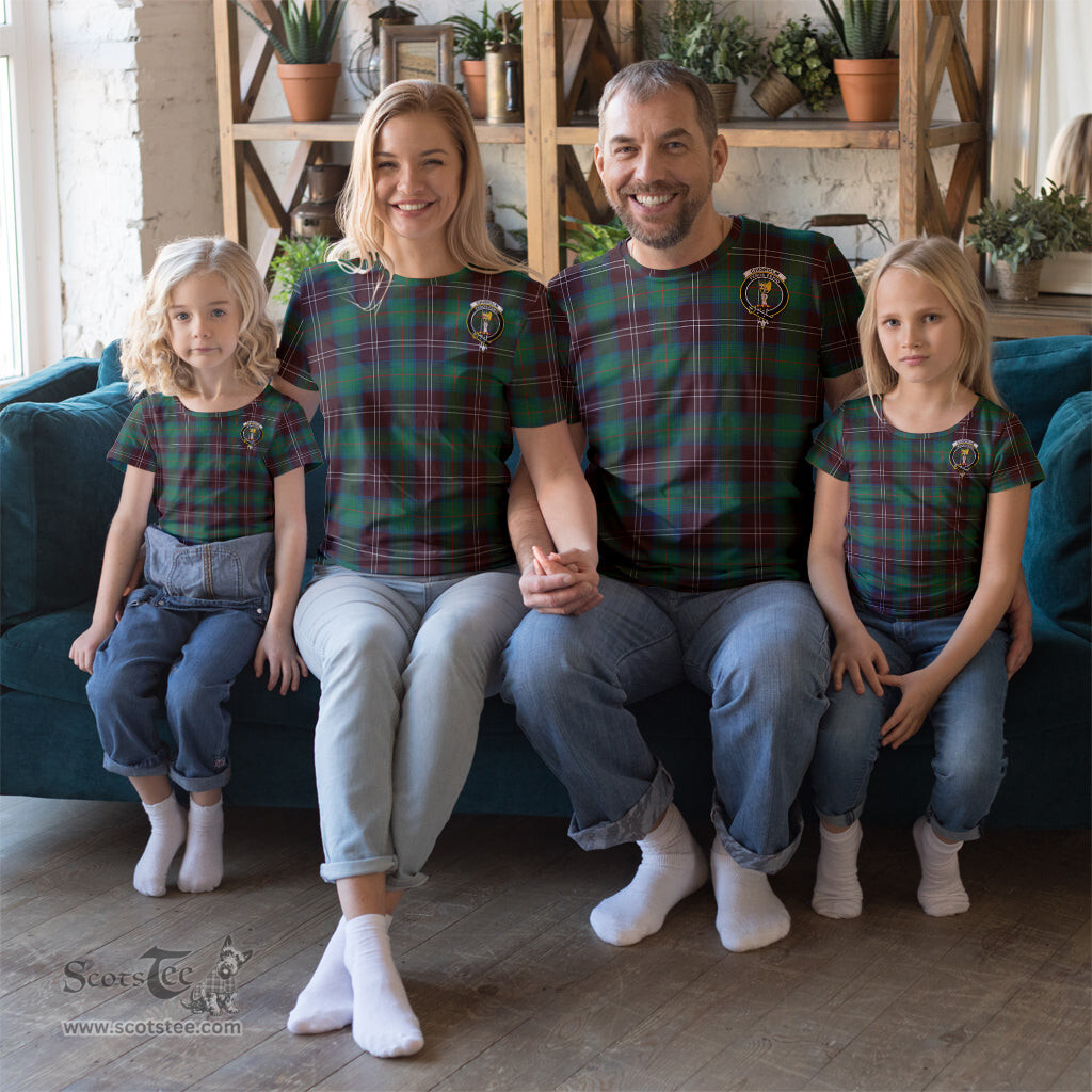 ScotsTee Shop Scottish Chisholm Hunting Ancient Clan Crest Tartan T Shirt for Family Tartan Matching Family T Shirts