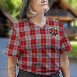 ScotsTee Shop Scottish Erskine Red Clan Crest Tartan T Shirt for Family Tartan Matching Family T Shirts