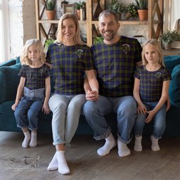 ScotsTee Shop Scottish MacLaren Modern Clan Crest Tartan T Shirt for Family Tartan Matching Family T Shirts