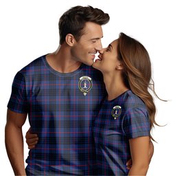 ScotsTee Shop Scottish MacKay Blue Modern Clan Crest Tartan T Shirt for Family Tartan Matching Family T Shirts