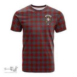 ScotsTee Shop Scottish MacFarlane Red Clan Crest Tartan T Shirt for Family Tartan Matching Family T Shirts