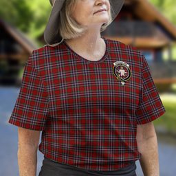 ScotsTee Shop Scottish MacFarlane Red Clan Crest Tartan T Shirt for Family Tartan Matching Family T Shirts