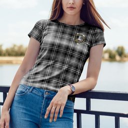ScotsTee Shop Scottish MacLean Black and White Clan Crest Tartan T Shirt for Family Tartan Matching Family T Shirts