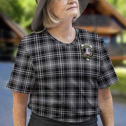 ScotsTee Shop Scottish MacLean Black and White Clan Crest Tartan T Shirt for Family Tartan Matching Family T Shirts