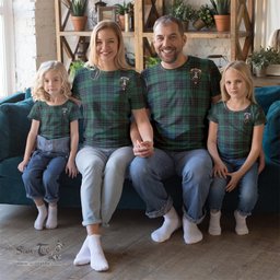 ScotsTee Shop Scottish MacLean Hunting Ancient Clan Crest Tartan T Shirt for Family Tartan Matching Family T Shirts