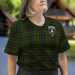 ScotsTee Shop Scottish MacLean Hunting Clan Crest Tartan T Shirt for Family Tartan Matching Family T Shirts