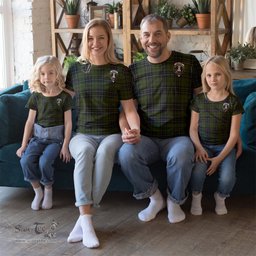 ScotsTee Shop Scottish MacLean Hunting Clan Crest Tartan T Shirt for Family Tartan Matching Family T Shirts