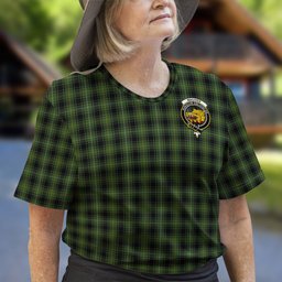 ScotsTee Shop Scottish MacIver Hunting Clan Crest Tartan T Shirt for Family Tartan Matching Family T Shirts