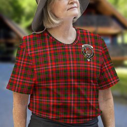 ScotsTee Shop Scottish MacKinnon Modern Clan Crest Tartan T Shirt for Family Tartan Matching Family T Shirts
