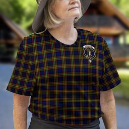 ScotsTee Shop Scottish MacLellan Modern Clan Crest Tartan T Shirt for Family Tartan Matching Family T Shirts
