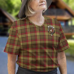 ScotsTee Shop Scottish MacMillan Old Weathered Clan Crest Tartan T Shirt for Family Tartan Matching Family T Shirts