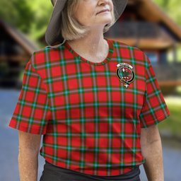 ScotsTee Shop Scottish MacLaine of Loch Buie Clan Crest Tartan T Shirt for Family Tartan Matching Family T Shirts