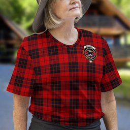ScotsTee Shop Scottish MacLeod of Raasay Clan Crest Tartan T Shirt for Family Tartan Matching Family T Shirts