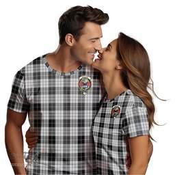 ScotsTee Shop Scottish MacLeod Black and White Clan Crest Tartan T Shirt for Family Tartan Matching Family T Shirts