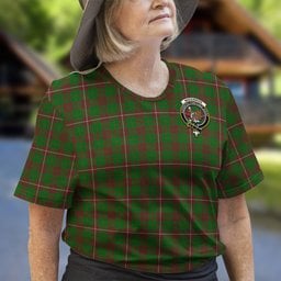 ScotsTee Shop Scottish MacKinnon Hunting Modern Clan Crest Tartan T Shirt for Family Tartan Matching Family T Shirts