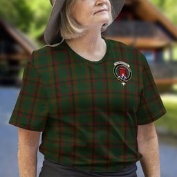 ScotsTee Shop Scottish Macnaughton Hunting Clan Crest Tartan T Shirt for Family Tartan Matching Family T Shirts