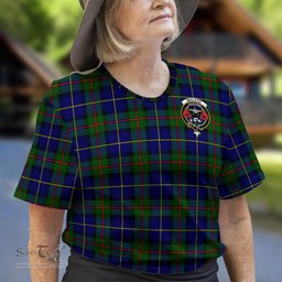 ScotsTee Shop Scottish MacLeod of Harris Modern Clan Crest Tartan T Shirt for Family Tartan Matching Family T Shirts