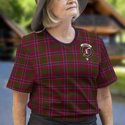 ScotsTee Shop Scottish MacRae Red Clan Crest Tartan T Shirt for Family Tartan Matching Family T Shirts