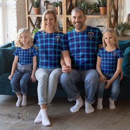 ScotsTee Shop Scottish McKerrell Clan Crest Tartan T Shirt for Family Tartan Matching Family T Shirts