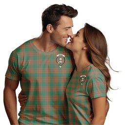 ScotsTee Shop Scottish Menzies Green Ancient Clan Crest Tartan T Shirt for Family Tartan Matching Family T Shirts
