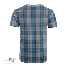 ScotsTee Shop Scottish Menzies Dress Blue and White Clan Crest Tartan T Shirt for Family Tartan Matching Family T Shirts
