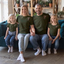 ScotsTee Shop Scottish Menzies Clan Crest Tartan T Shirt for Family Tartan Matching Family T Shirts