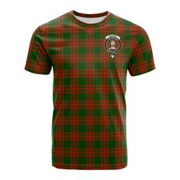ScotsTee Shop Scottish Menzies Green Modern Clan Crest Tartan T Shirt for Family Tartan Matching Family T Shirts
