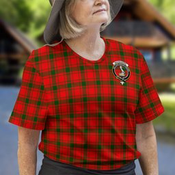 ScotsTee Shop Scottish MacQuarrie Modern Clan Crest Tartan T Shirt for Family Tartan Matching Family T Shirts