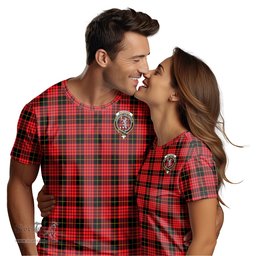 ScotsTee Shop Scottish MacQueen Modern Clan Crest Tartan T Shirt for Family Tartan Matching Family T Shirts