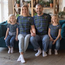 ScotsTee Shop Scottish MacRae Hunting Ancient Clan Crest Tartan T Shirt for Family Tartan Matching Family T Shirts