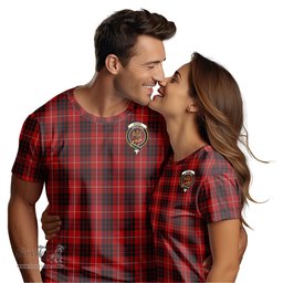 ScotsTee Shop Scottish Munro Black and Red Clan Crest Tartan T Shirt for Family Tartan Matching Family T Shirts
