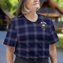 ScotsTee Shop Scottish Nevoy Clan Crest Tartan T Shirt for Family Tartan Matching Family T Shirts