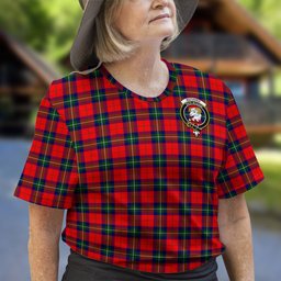 ScotsTee Shop Scottish Ruthven Modern Clan Crest Tartan T Shirt for Family Tartan Matching Family T Shirts