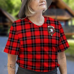 ScotsTee Shop Scottish Ramsay Modern Clan Crest Tartan T Shirt for Family Tartan Matching Family T Shirts